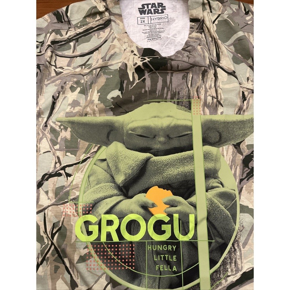 Grogu Star Wars Camo T Shirt Short Sleeve Size 2XL Men's